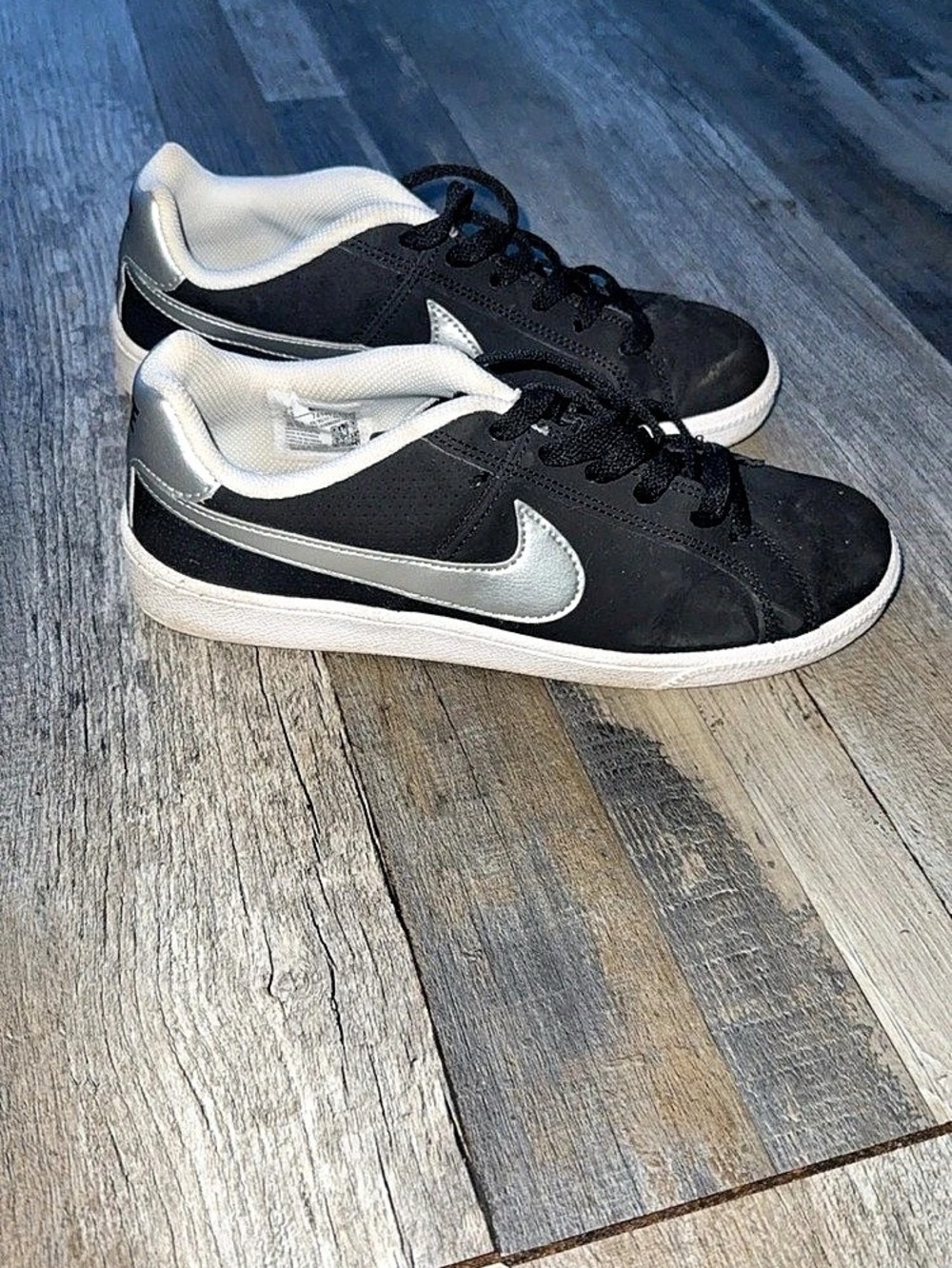 Nike Court Royale Low Black Metallic Silver & White Sneakers